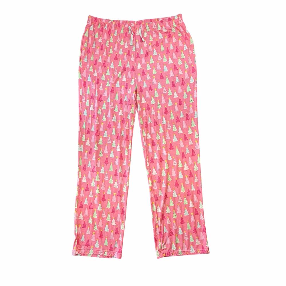 Rufflebutts NEW Pink Christmas Tree Festive Loungewear Merry Pines Pajama Pants